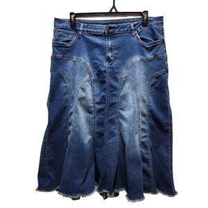 Esteez a line denim skirt mermaid jean midi maxi 16
